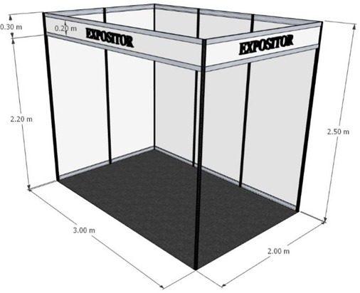 Modelo A — Esquina (stand 3×2)