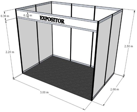 Modelo B — Lineal (stand 3×2)
